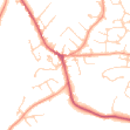 Daytime road noise heatmap for GU33 7LA