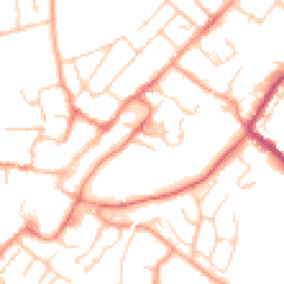 Daytime road noise heatmap for GU34 1EB