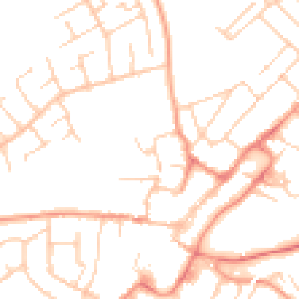 Daytime road noise heatmap for GU34 1JF