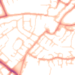 Daytime road noise heatmap for GU34 1ND
