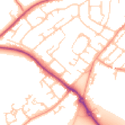 Daytime road noise heatmap for GU34 1PW