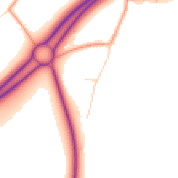 Daytime road noise heatmap for GU34 1SH