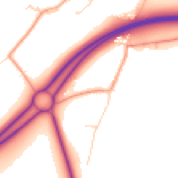 Daytime road noise heatmap for GU34 1SL