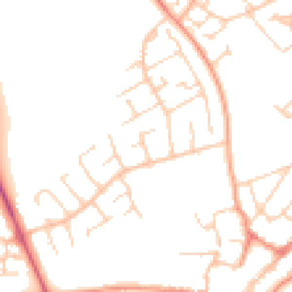 Daytime road noise heatmap for GU34 2EF