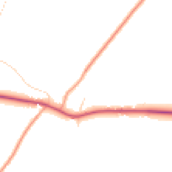 Daytime road noise heatmap for GU34 3AR