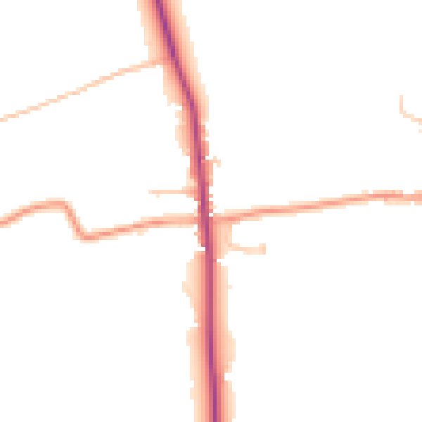 Daytime road noise heatmap for GU34 3DL