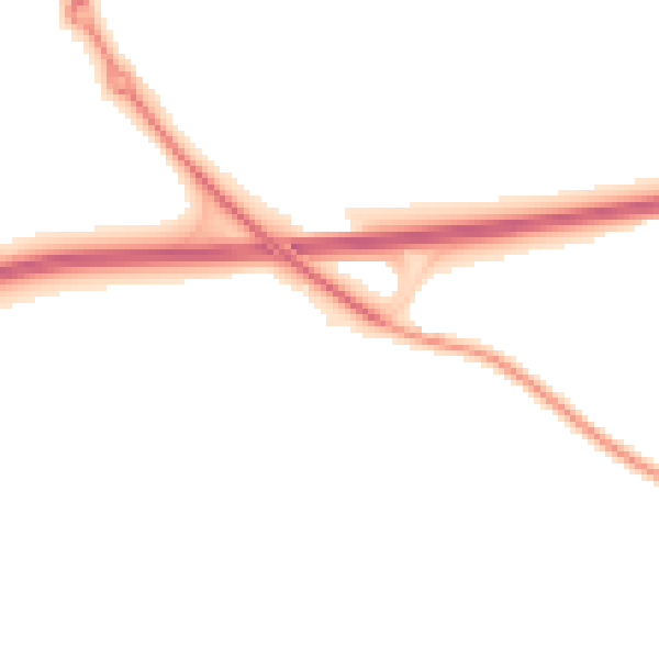 Night-time road noise heatmap for GU34 3HJ