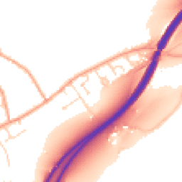 Daytime road noise heatmap for GU34 4EE
