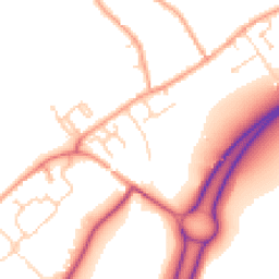 Daytime road noise heatmap for GU34 4EP