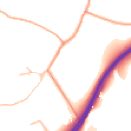 Daytime road noise heatmap for GU34 4FB