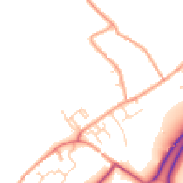 Daytime road noise heatmap for GU34 4GL