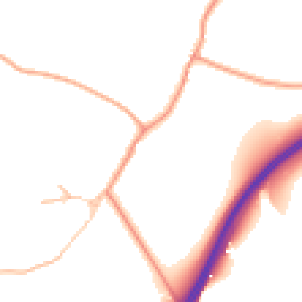 Daytime road noise heatmap for GU34 4LA