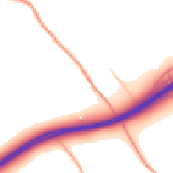 Daytime road noise heatmap for GU34 4NB