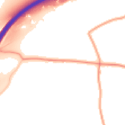 Daytime road noise heatmap for GU34 4NS