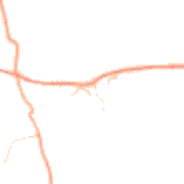 Daytime road noise heatmap for GU34 4NY