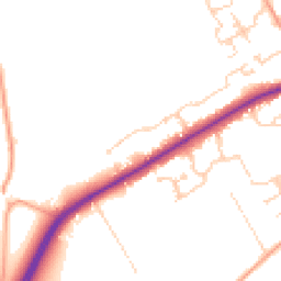 Daytime road noise heatmap for GU34 5BE