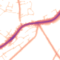 Daytime road noise heatmap for GU34 5BL