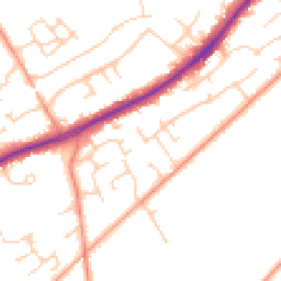 Daytime road noise heatmap for GU34 5DB