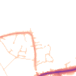 Daytime road noise heatmap for GU34 5EB