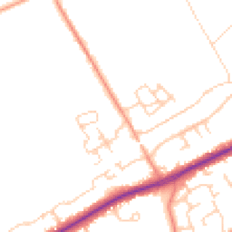 Daytime road noise heatmap for GU34 5EW