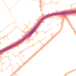 Daytime road noise heatmap for GU34 5EY