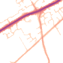 Daytime road noise heatmap for GU34 5GH