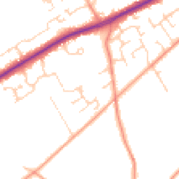 Daytime road noise heatmap for GU34 5GJ
