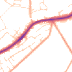 Daytime road noise heatmap for GU34 5HB