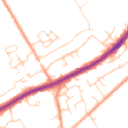 Daytime road noise heatmap for GU34 5JQ