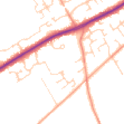 Daytime road noise heatmap for GU34 5JZ