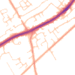 Daytime road noise heatmap for GU34 5XD
