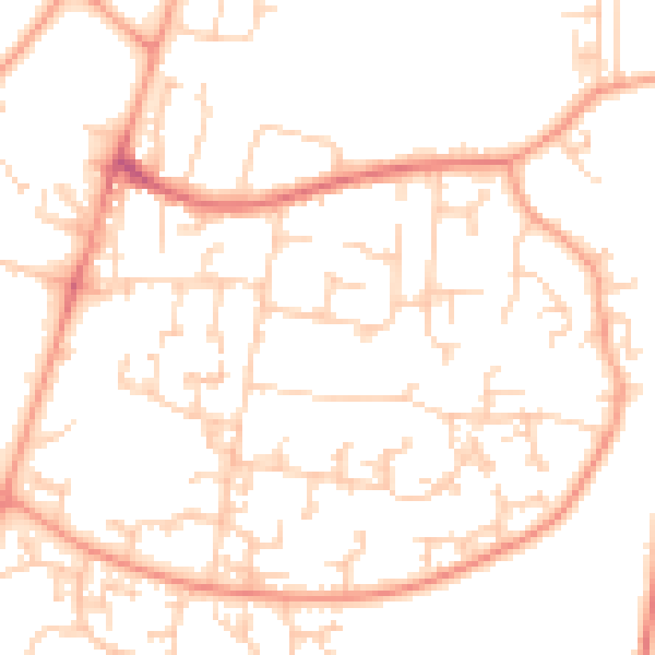 Daytime road noise heatmap for GU35 0AN