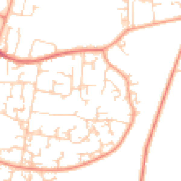 Daytime road noise heatmap for GU35 0AS
