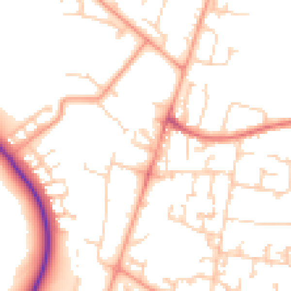 Daytime road noise heatmap for GU35 0AX