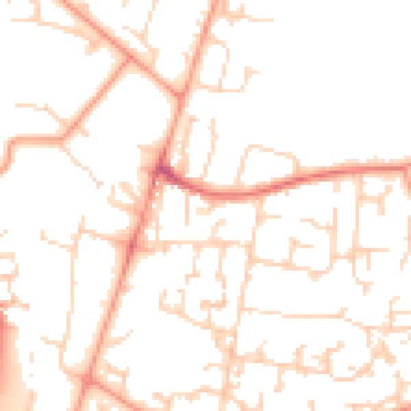 Daytime road noise heatmap for GU35 0BG