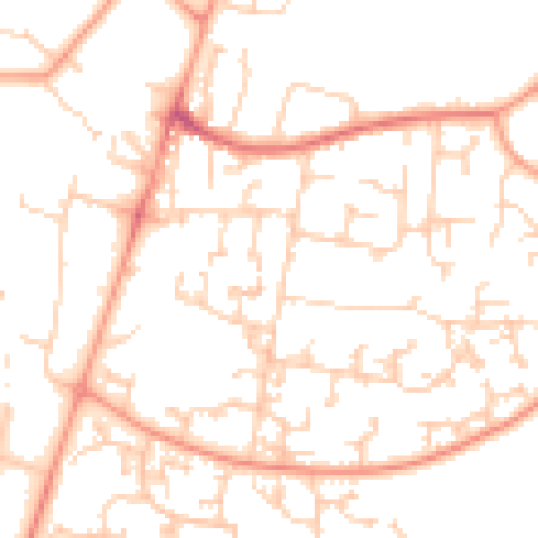 Daytime road noise heatmap for GU35 0BP