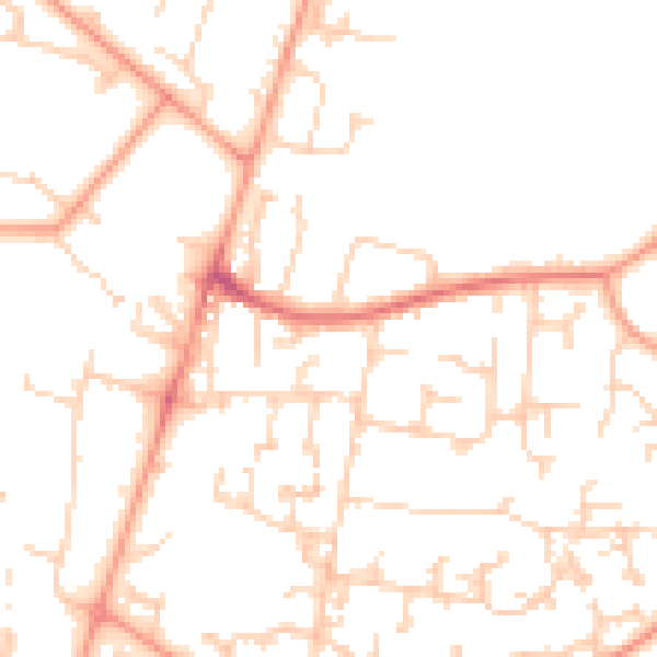 Daytime road noise heatmap for GU35 0BQ