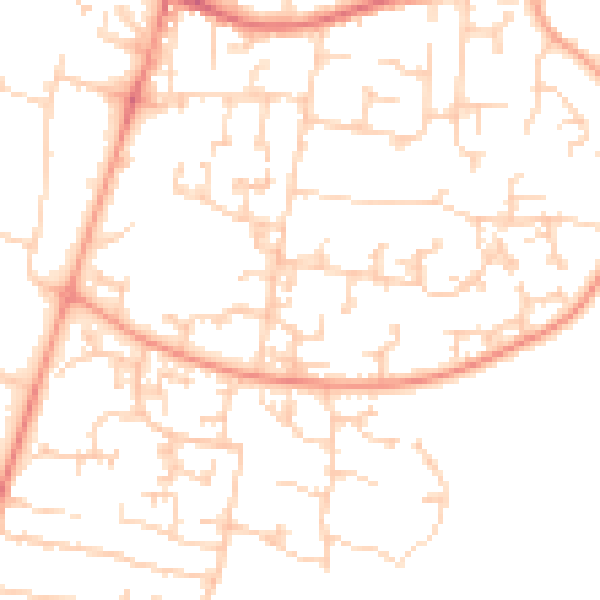 Daytime road noise heatmap for GU35 0DA