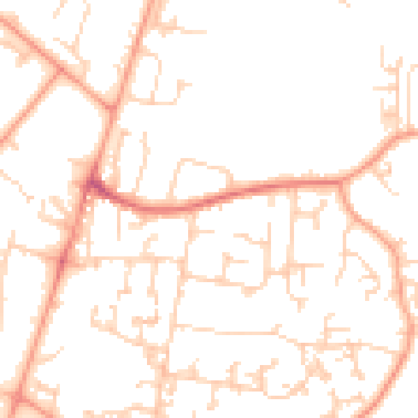 Daytime road noise heatmap for GU35 0DD