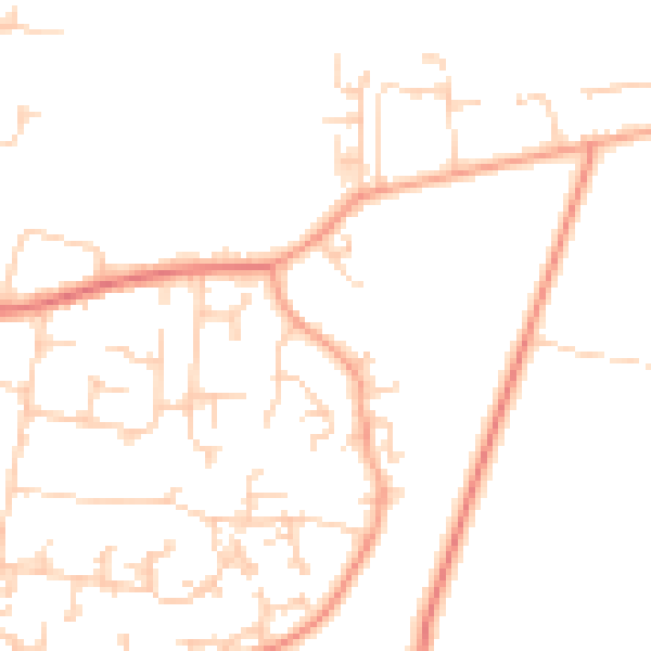 Daytime road noise heatmap for GU35 0DL
