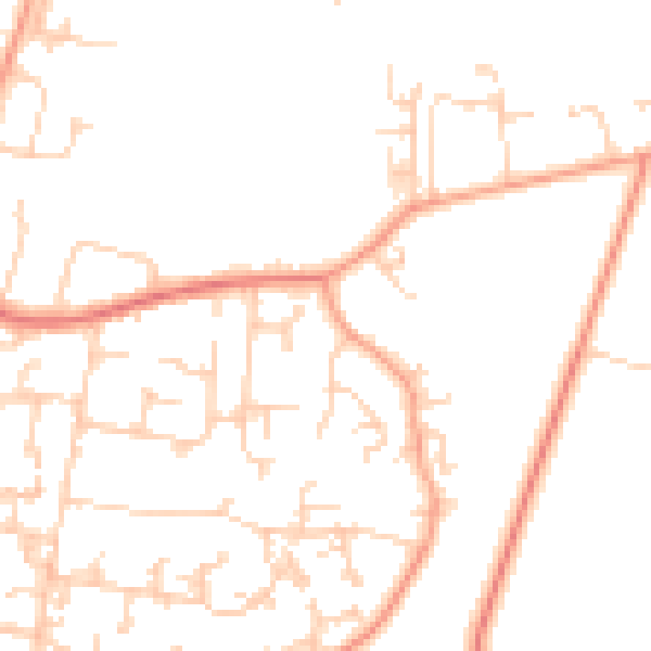 Daytime road noise heatmap for GU35 0DN