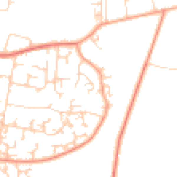 Daytime road noise heatmap for GU35 0DP