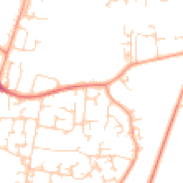 Daytime road noise heatmap for GU35 0DQ