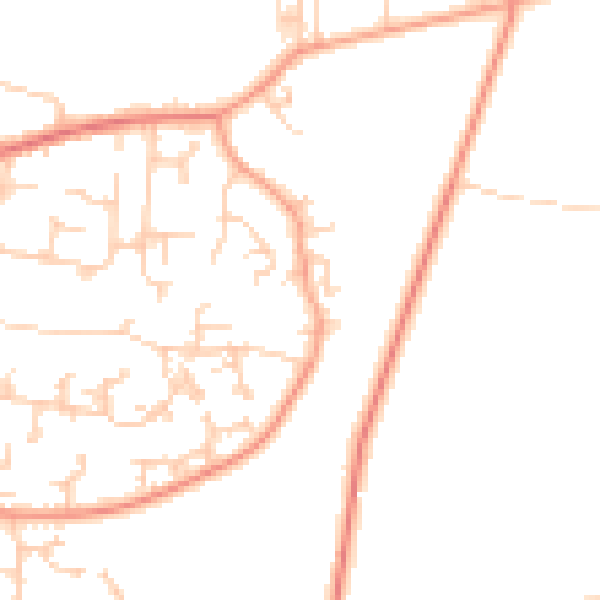 Daytime road noise heatmap for GU35 0DR