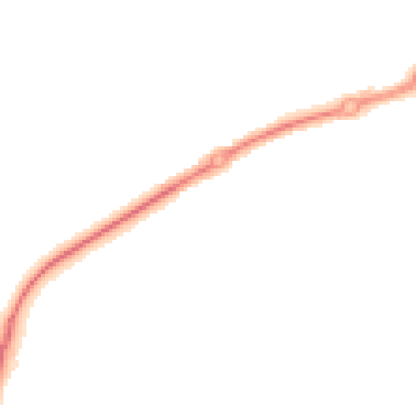 Night-time road noise heatmap for GU35 0GG