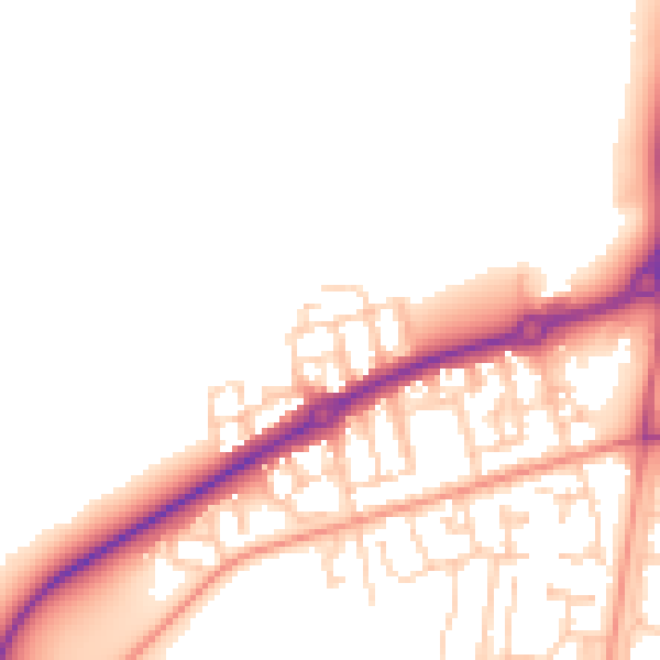 Daytime road noise heatmap for GU35 0GP