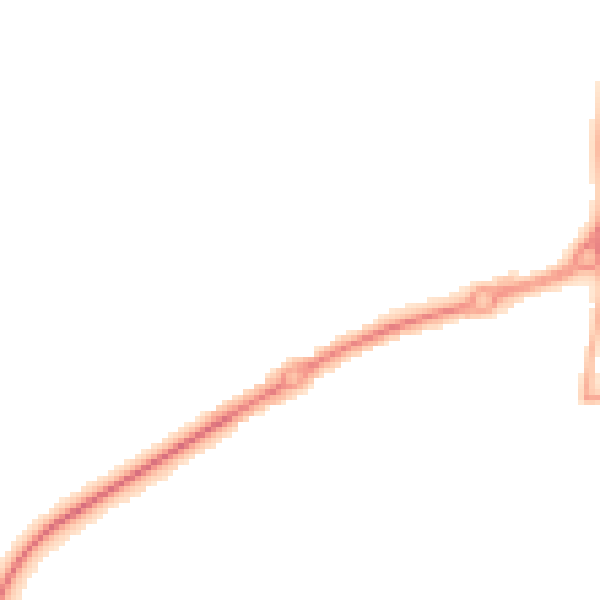Night-time road noise heatmap for GU35 0GP