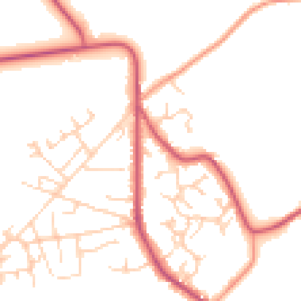 Daytime road noise heatmap for GU35 0PY