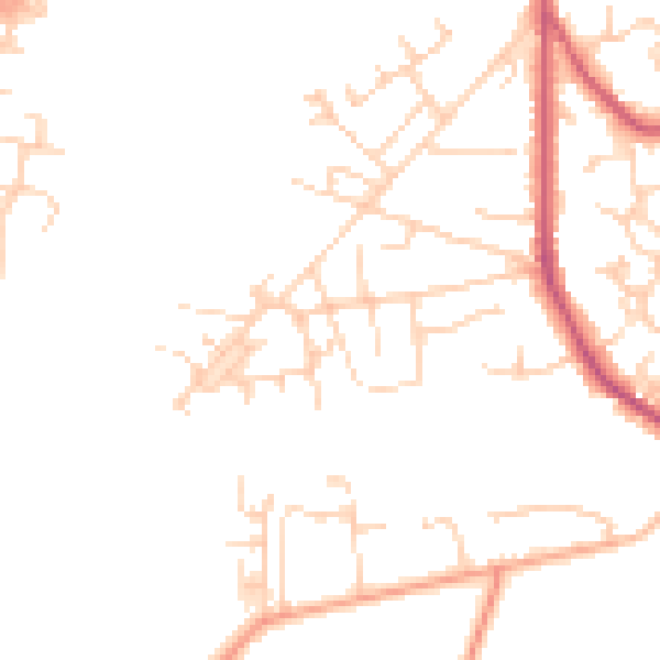 Daytime road noise heatmap for GU35 0RT