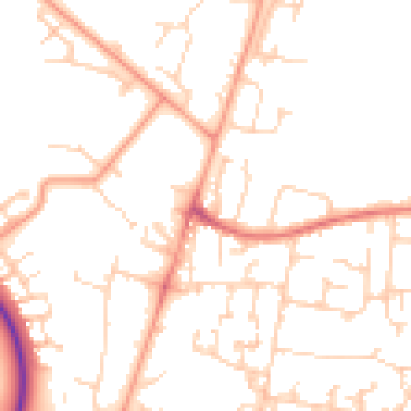 Daytime road noise heatmap for GU35 0TG